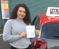 Seren with Driving test pass certificate